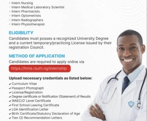 RSUTH Online Internship Application is now open